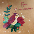 Oiseau joyeux pour un anniversaire lumineux